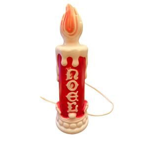 NOEL CANDLE Vintage ©1970 Empire Plastic Blow-Mold 13" Christmas Holiday Decor